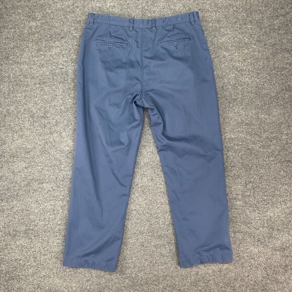 Cremieux Pants Mens 36x29 Cadet Blue Cotton Flat Front Belt Loops Straight Chino - Picture 7 of 14